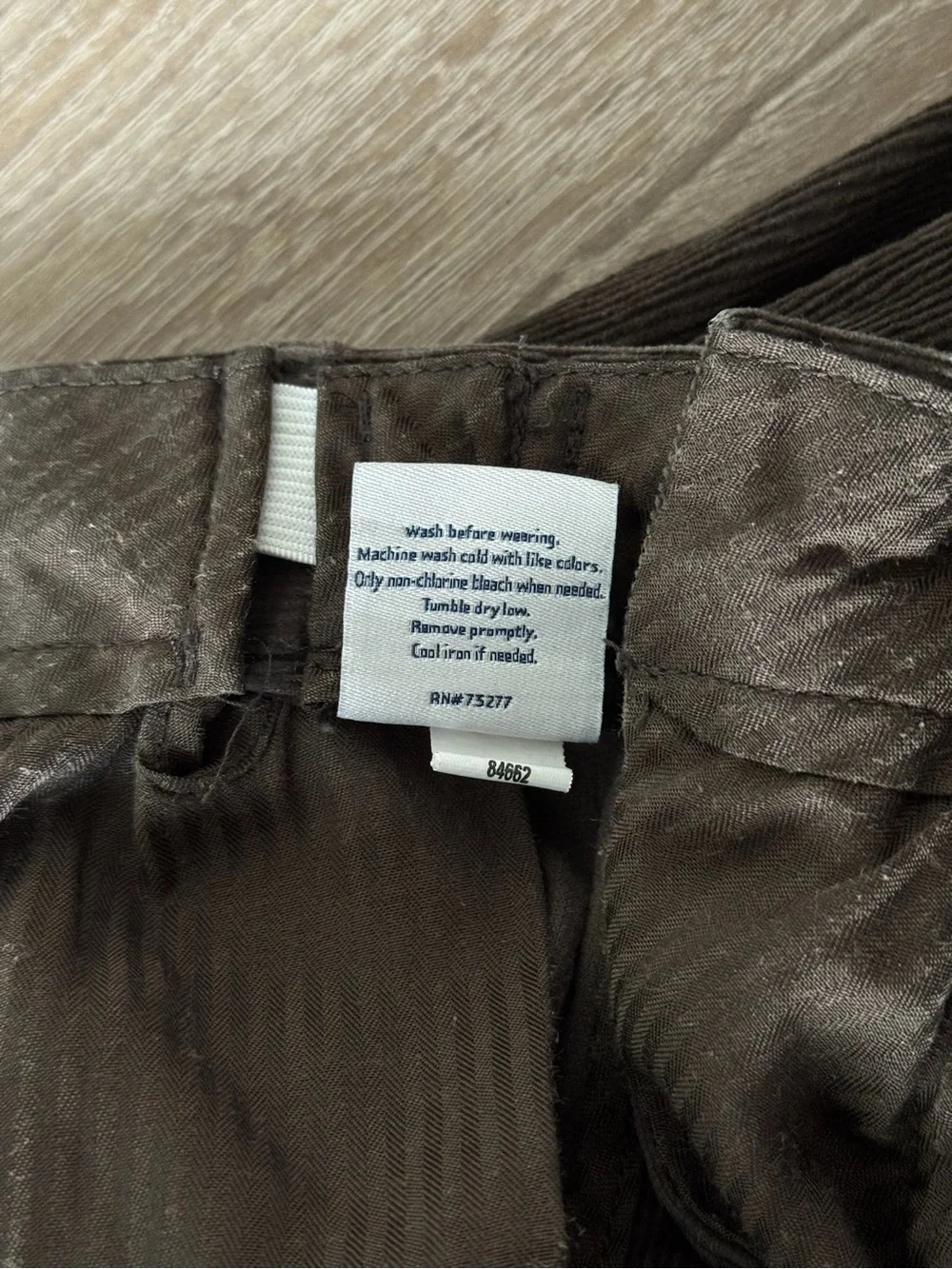 Croft & Barrow Mens 34x32 Brown Corduroy Pants Classic Fit Pleated